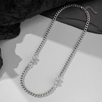 Hip-hop Geometric Titanium Steel Polishing Artificial Pearls Necklace main image 3