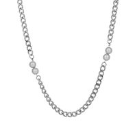 Hip Hop Geometrisch Titan Stahl Polieren Künstliche Perlen Halskette main image 5