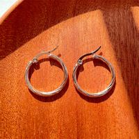 1 Pair Fashion Circle Stainless Steel Plating Earrings sku image 1