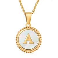 Stainless Steel 18K Gold Plated Casual Plating Inlay Letter Shell Pendant Necklace sku image 1