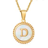 Stainless Steel 18K Gold Plated Casual Plating Inlay Letter Shell Pendant Necklace sku image 4