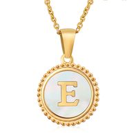 Stainless Steel 18K Gold Plated Casual Plating Inlay Letter Shell Pendant Necklace sku image 5