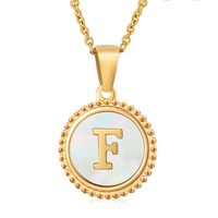 Stainless Steel 18K Gold Plated Casual Plating Inlay Letter Shell Pendant Necklace sku image 6