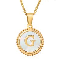 Stainless Steel 18K Gold Plated Casual Plating Inlay Letter Shell Pendant Necklace sku image 7
