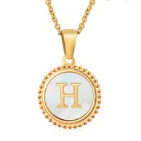 Stainless Steel 18K Gold Plated Casual Plating Inlay Letter Shell Pendant Necklace sku image 8