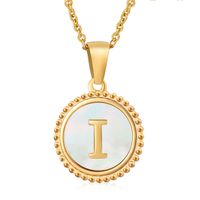 Stainless Steel 18K Gold Plated Casual Plating Inlay Letter Shell Pendant Necklace sku image 9