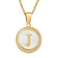 Stainless Steel 18K Gold Plated Casual Plating Inlay Letter Shell Pendant Necklace sku image 10