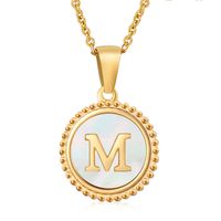 Stainless Steel 18K Gold Plated Casual Plating Inlay Letter Shell Pendant Necklace sku image 13