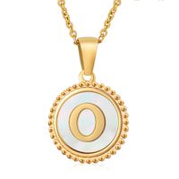 Stainless Steel 18K Gold Plated Casual Plating Inlay Letter Shell Pendant Necklace sku image 15