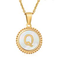 Stainless Steel 18K Gold Plated Casual Plating Inlay Letter Shell Pendant Necklace sku image 17