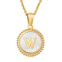 Stainless Steel 18K Gold Plated Casual Plating Inlay Letter Shell Pendant Necklace sku image 23