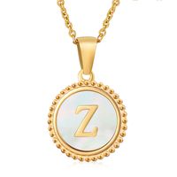 Stainless Steel 18K Gold Plated Casual Plating Inlay Letter Shell Pendant Necklace sku image 26
