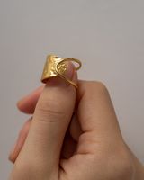 Retro Geometric Stainless Steel Plating 18k Gold Plated Open Ring main image 7