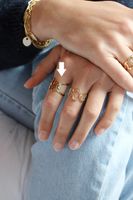Retro Geometric Stainless Steel Plating 18k Gold Plated Open Ring main image 9
