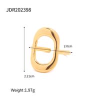 1 Stück Ins-stil Oval Rostfreier Stahl Überzug Offener Ring main image 2