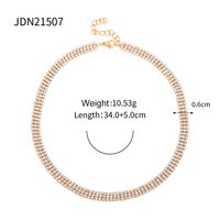 1 Piece Ins Style Round Stainless Steel Plating Inlay Artificial Diamond Necklace main image 2