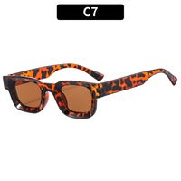 Retro Color Block Leopard Ac Square Full Frame Men's Sunglasses sku image 6