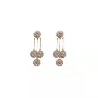 1 Pair Lady Water Droplets Alloy Plating Inlay Artificial Gemstones Women's Drop Earrings main image 3