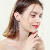 1 Pair Fashion Leaf Sterling Silver Plating Ear Line main image 3