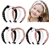 Retro Bow Knot Alloy Inlay Inlaid Pearls Hair Band 1 Piece main image 3
