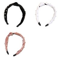 Retro Bow Knot Alloy Inlay Inlaid Pearls Hair Band 1 Piece main image 4