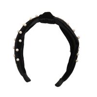 Retro Bow Knot Alloy Inlay Inlaid Pearls Hair Band 1 Piece sku image 1