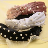 Retro Bow Knot Alloy Inlay Inlaid Pearls Hair Band 1 Piece main image 2