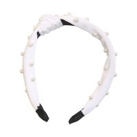 Retro Bow Knot Alloy Inlay Inlaid Pearls Hair Band 1 Piece sku image 2