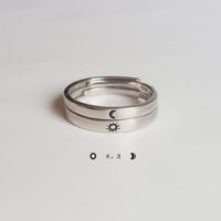 Simple Style Sun Moon Copper Plating Open Ring main image 6