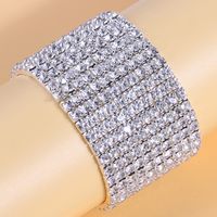 1 Pièce Mode Couleur Unie Ferroalliage Incruster Strass Femmes Bracelets main image 1