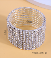 1 Pièce Mode Couleur Unie Ferroalliage Incruster Strass Femmes Bracelets main image 3