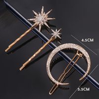 Style Simple Star Alliage Incruster Strass Pince À Cheveux main image 1