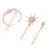 Style Simple Star Alliage Incruster Strass Pince À Cheveux main image 3