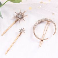 Style Simple Star Alliage Incruster Strass Pince À Cheveux main image 6