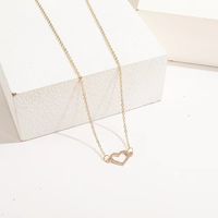 Simple Style Heart Shape Alloy Plating Artificial Diamond Women's Necklace main image 1