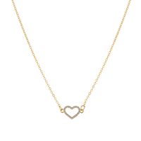 Simple Style Heart Shape Alloy Plating Artificial Diamond Women's Necklace sku image 1