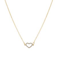 Simple Style Heart Shape Alloy Plating Artificial Diamond Women's Necklace main image 4