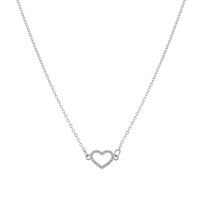 Simple Style Heart Shape Alloy Plating Artificial Diamond Women's Necklace sku image 2