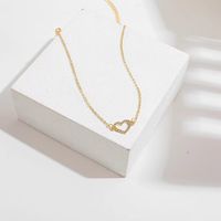 Simple Style Heart Shape Alloy Plating Artificial Diamond Women's Necklace main image 3