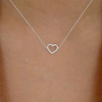 Simple Style Heart Shape Alloy Plating Artificial Diamond Women's Necklace main image 2