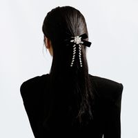 Fashion Bow Knot Cloth Inlay Artificial Rhinestones Hair Clip 1 Piece main image 4