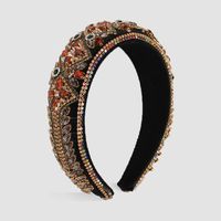 Fashion Geometric Alloy Cloth Inlay Artificial Gemstones Hair Band 1 Piece sku image 3