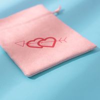 1 Piece Fashion Heart Shape Cloth Drawstring Jewelry Packaging Bags main image 4