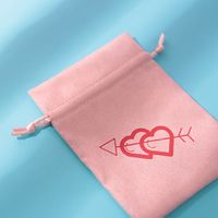 1 Piece Fashion Heart Shape Cloth Drawstring Jewelry Packaging Bags main image 6