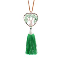 Ethnic Style Tree Heart Shape Agate Pendant sku image 2