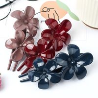 Vintage Style Flower Plastic Resin Stoving Varnish Hair Clip 1 Piece main image 1