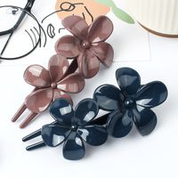 Vintage Style Flower Plastic Resin Stoving Varnish Hair Clip 1 Piece main image 4