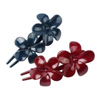 Vintage Style Flower Plastic Resin Stoving Varnish Hair Clip 1 Piece main image 3