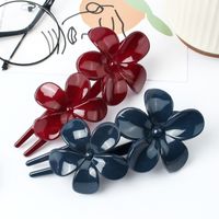 Vintage Style Flower Plastic Resin Stoving Varnish Hair Clip 1 Piece main image 2