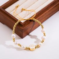 Fashion Cross Moon Heart Shape Rope Copper 18k Gold Plated Bracelets In Bulk sku image 1